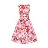 Afbeelding van Hearts & Roses | Swing jurk Charlie, rood met grote roze bloemen