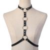 Afbeelding van Zacharia | Harnas Crossbody met ringen en choker-halsband
