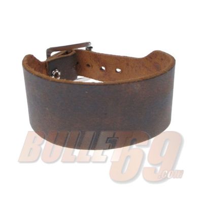 Bullet69 | Bruin leren armband, 36mm