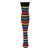 Afbeelding van Macahel | Overknee sokken 'New dark' Regenboog met zwarte top
