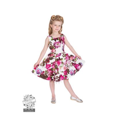 Foto van Kinderjurk, Audrey 50s cream floral swing