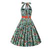 Afbeelding van Dolly and Dotty | Daisy Tropical Parrot vintage halterswing jurk met papagaai print