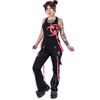 Afbeelding van Poizen Industries | Cyber broek Fuse, zwart met roze korset details en stiksels