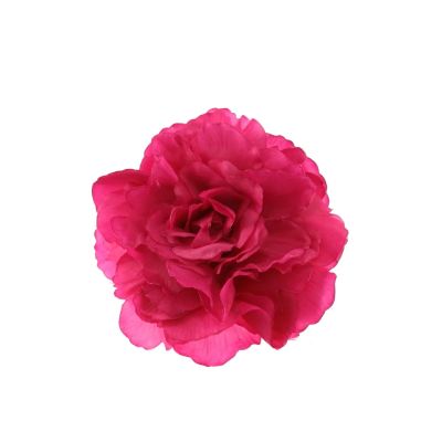 Zacharia | Fuchsia roos op haarclip en broche 