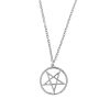 Afbeelding van Zacharia | Halsketting met Goth pentagram in een cirkel 3,5 cm