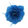 Afbeelding van Zacharia | Turquoise roos met glitter en veertjes haarclip, broche en elastiek