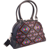 Afbeelding van Chenaski | Handtas bowlingbag model, Rhombus zwart met kleurtjes