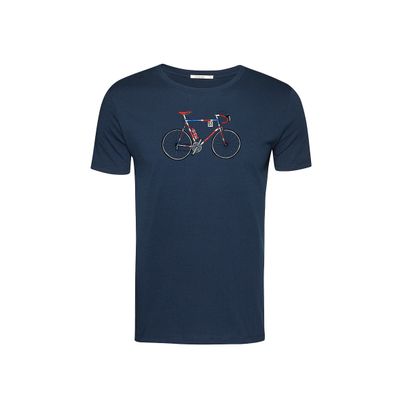 Foto van Green Bomb | T-shirt bike Jack, blauw navy bio katoen