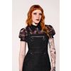 Afbeelding van Hell Bunny | Stoere aansluitende Pinafore jurk Raye van zwarte denim 