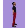 Afbeelding van Run & Fly | Zwart rood gestreepte 80's skinny broek 