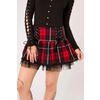 Afbeelding van Hell Bunny | Punkyrok, Quinzel van zwart rode tartan met veterdetails