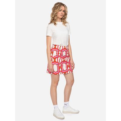 Foto van ATO Berlin | Minirok Hilly, roze rood retro patroon bio katoen