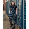 Afbeelding van Rebel Romance | Tuinbroek met roze bloemen en blauwe kwallen-print