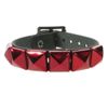 Afbeelding van Bullet69 | Leren armband met 1 rij rode metallic pyramide studs