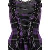 Afbeelding van Hell Bunny | Punkjurkje Harley van zwart paarse tartan met corsetlint
