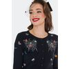 Afbeelding van Voodoo Vixen | Zwarte cardigan met web en gekleurde motvlinder borduursels