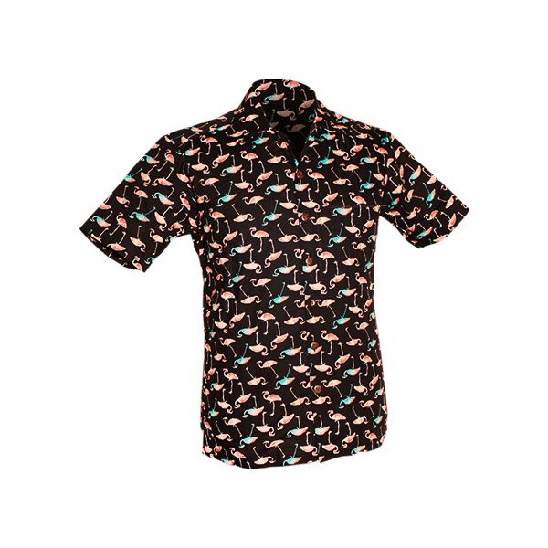 Chenaski | Overhemd korte mouw, flamingo black