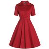 Afbeelding van Dolly and Dotty | Rockabilly jurk Penelope Scarlette rood, met korte mouw en riem