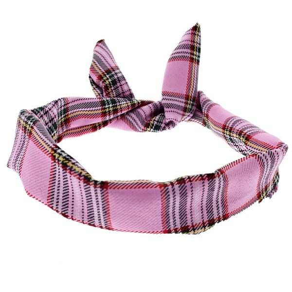 Zacharia | Tartan babyroze ijzerdraad haarband
