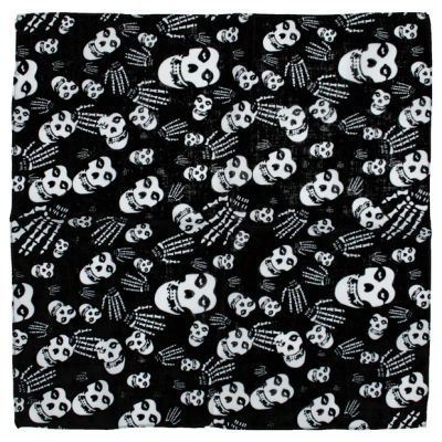 Foto van Zacharia | Bandana zwart met Misfit skeletjes en botjes handen patroon