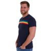 Afbeelding van Run & Fly | T-Shirt Retro, navy met regenboogbaan
