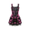 Afbeelding van Hell Bunny | Punkjurkje Harley van zwart roze tartan met corsetlint