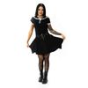 Afbeelding van Vixxsin | Punky goth mini cirkelrok Beau met rits, ringen en gesp sluiting