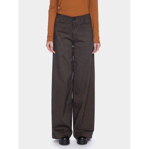 ATO Berlin | broek Lacy aubergine met bruine gele strepen