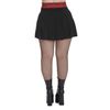 Afbeelding van Banned | Zwarte rok met rode schotse tartan en punky korset ketting