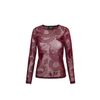 Afbeelding van Hell Bunny | Gothic top Cobra Charmer van burgundy mesh met slangen flockprint