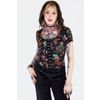 Afbeelding van Jawbreaker | Top met Skull Flower print en haakjes met oogjes sluiting