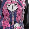 Afbeelding van Cupcake Cult | Zipper-hoody met roze Kitty Mayhem print en een capuchon met katten oren