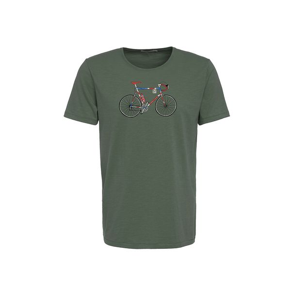 Green Bomb | T-shirt bike Jack, olijf groen bio katoen