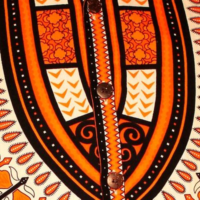 Foto van Chenaski | Overhemd korte mouw, Dashiki creme