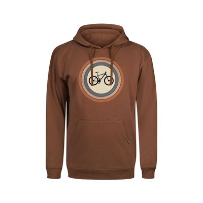 Foto van Green Bomb | Hoodie Bike target, wood bark bruin bio katoen