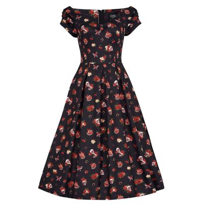 Foto van Dolly and Dotty | Jurk Lily Rockabilly off shoulder Skull