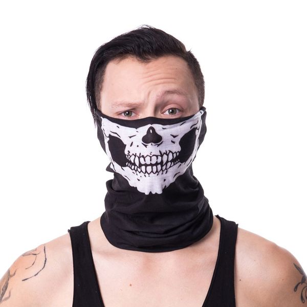 Poizen Industries | Sjaal masker zwart met skull print