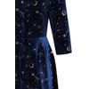 Afbeelding van Banned | Nachtblauwe Celestial swingjurk Luna met gouden sterretjes en maantjes