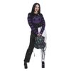 Afbeelding van Banned | Gothic jumper, zwart met paarse Alien space cat
