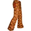Afbeelding van Chenaski | Pantalon Snake met uitlopende wijde pijp, bruin oranje retro patroon