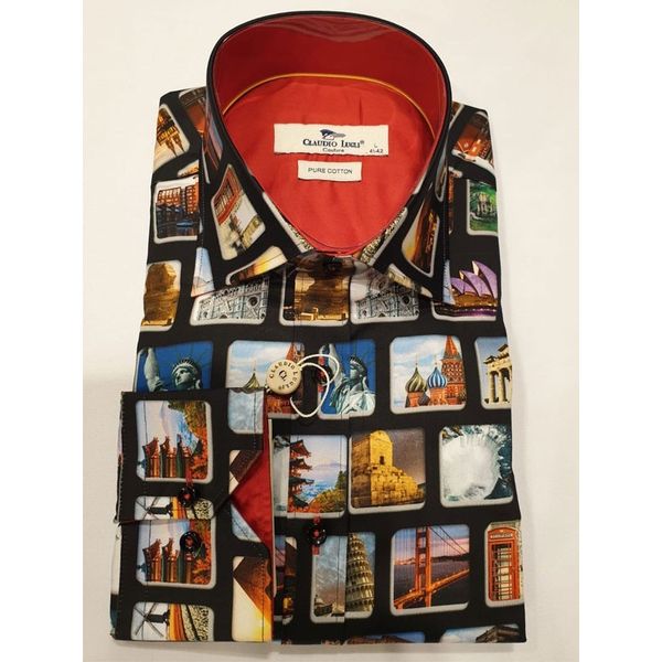 Claudio Lugli | Overhemd met Vintage city print