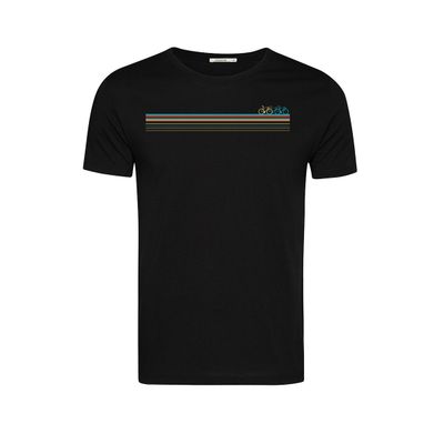 Foto van Green Bomb | T-shirt Bike fast print, zwart bio katoen