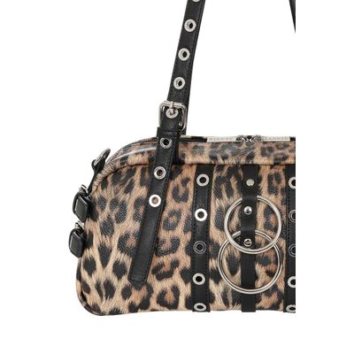 Foto van Banned | Rock 'n Roll luipaard handtas, ringen eyelets en ritssluiting