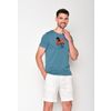 Afbeelding van Green Bomb | T-shirt Nature car surf, steen blauw bio katoen