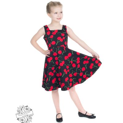 Foto van Kinderjurk Bombshell, zwart met kersenprint