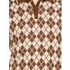 Afbeelding van ATO Berlin | Polo Maron bio katoen met bruin-beige geruit retro patroon