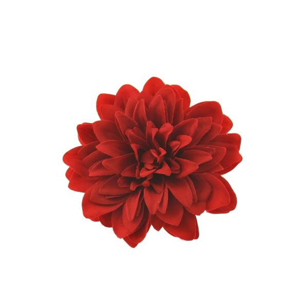 Zacharia | Rode chrysant op haarclip en broche 