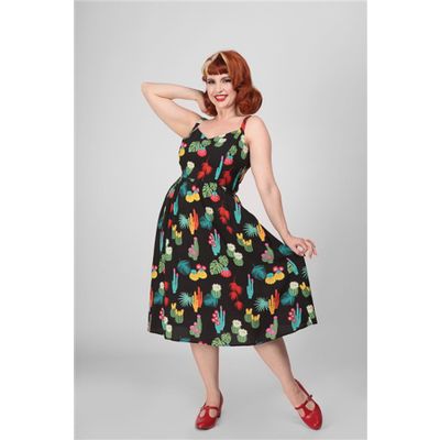 Collectif | Zomerjurk Nana met kleurrijke tropische cactus print