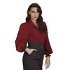 Afbeelding van Banned | Bordeauxrode retro blouse Bonnie, met pof mouwen 