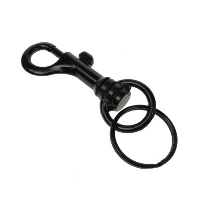 Foto van Bullet69 | Metalen Clip Sleutelhanger, zwart met ring